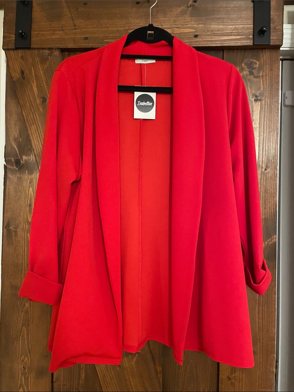 JODIFL Vibrant Red Tailored Open Blazer